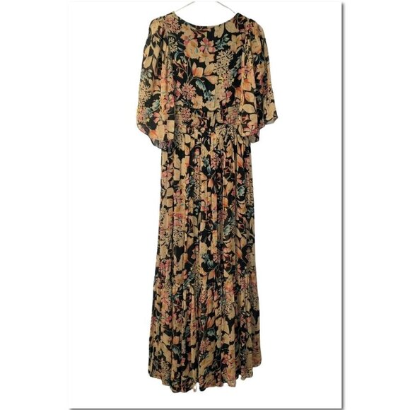 Love Sam Dark Wonder Bohemian Floral Maxi Dress Size Small - Picture 2 of 15
